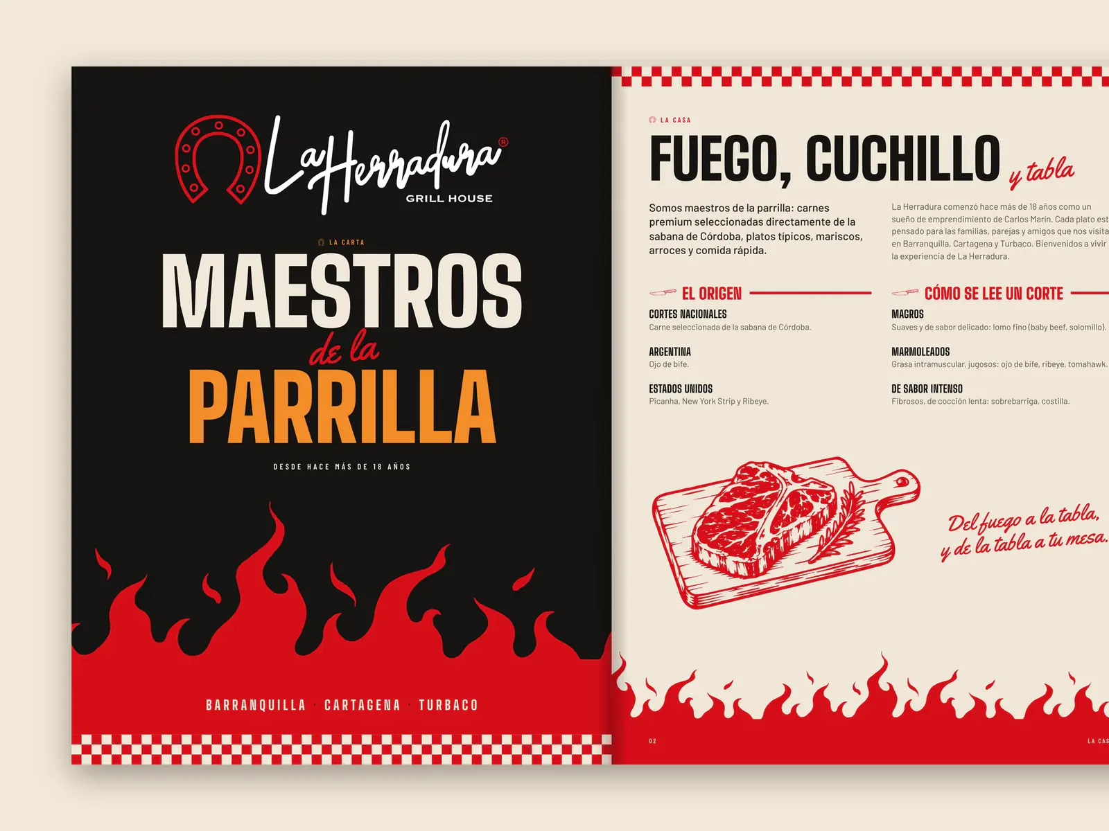 Carta impresa de La Herradura: portada y página de la casa