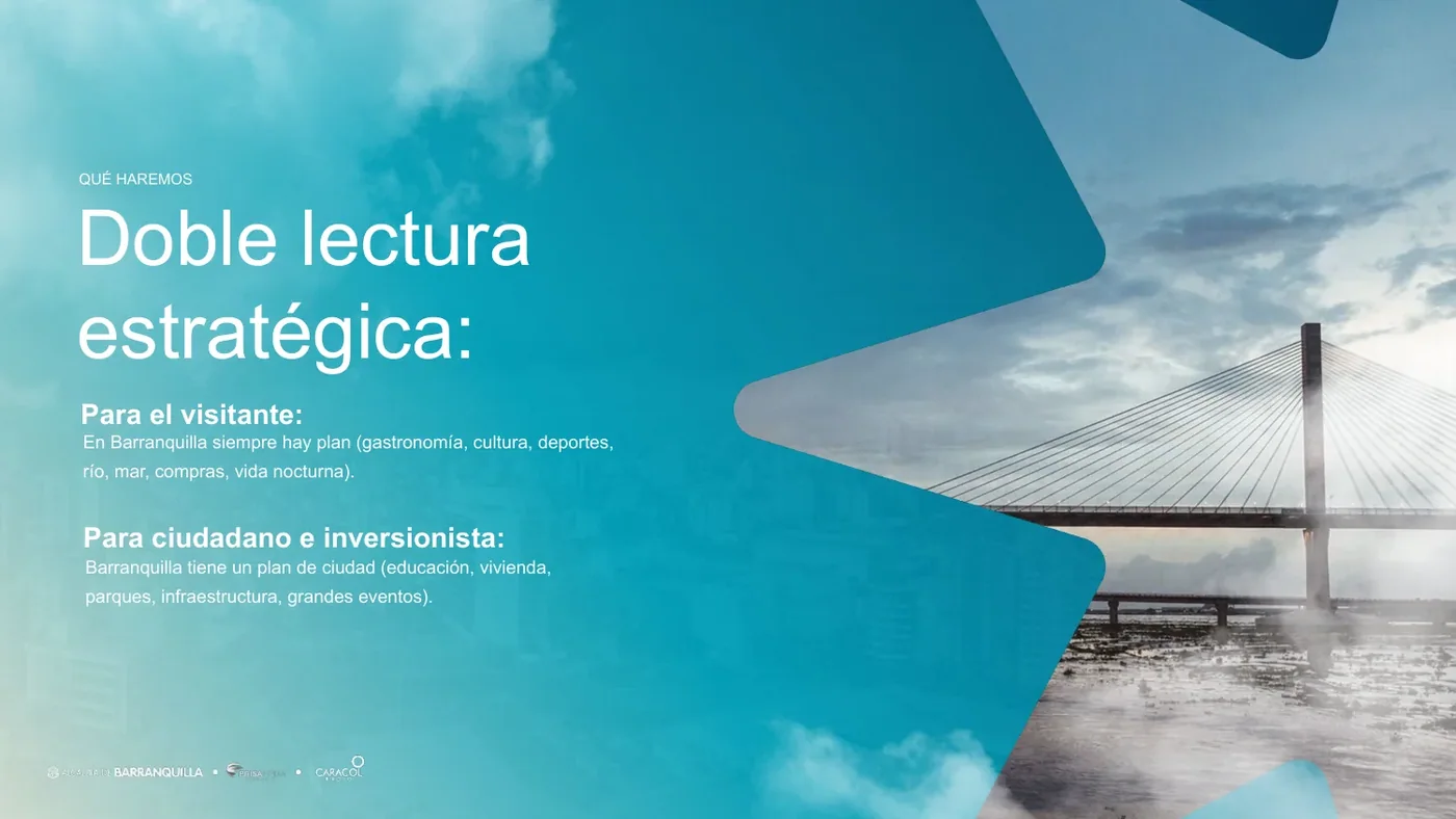 Lámina «Doble lectura estratégica» con un puente atirantado sobre el río