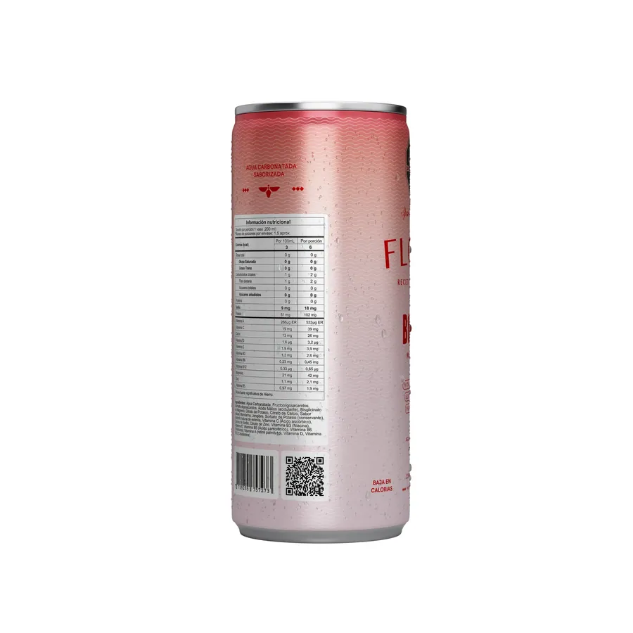 Lata de Flora Boost: tabla nutricional y código QR