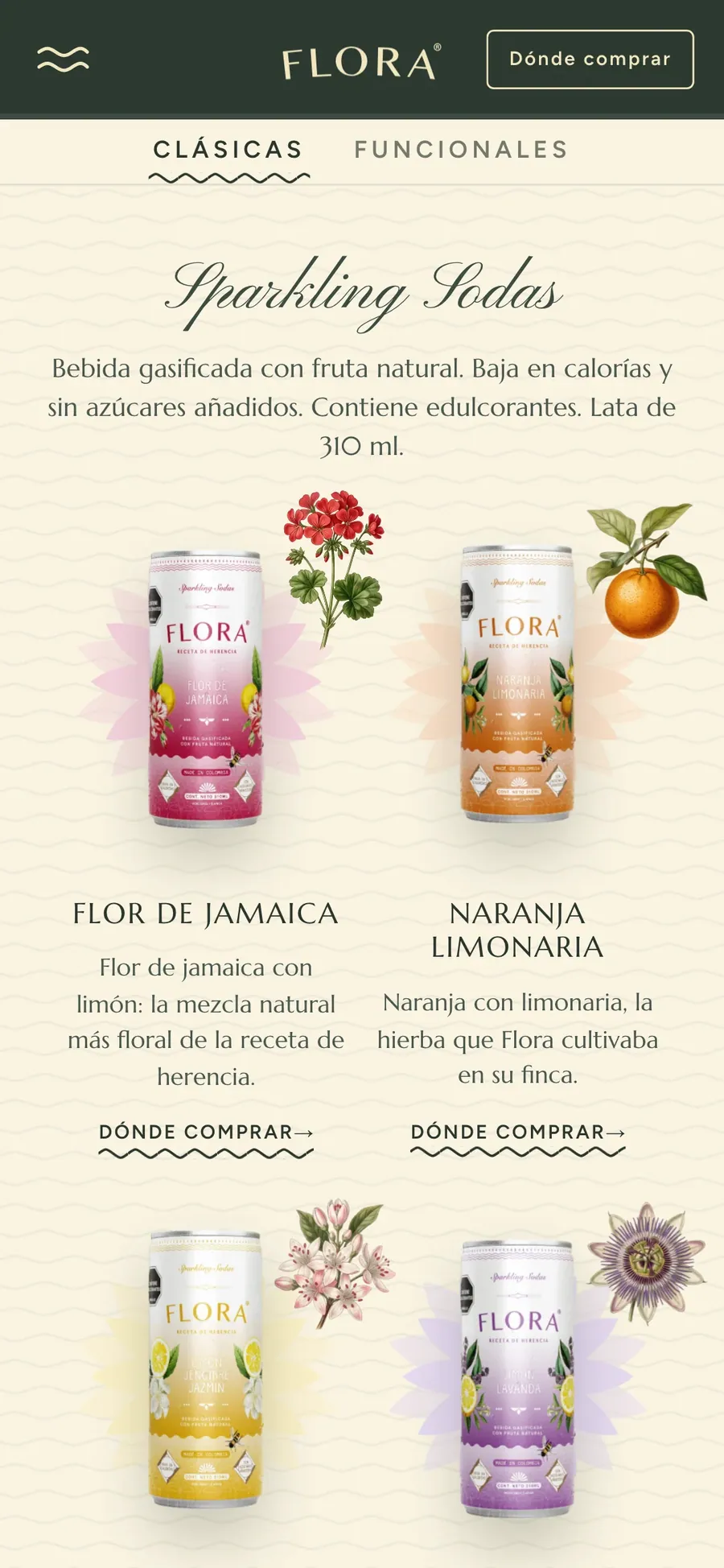 Catálogo de sabores en el celular