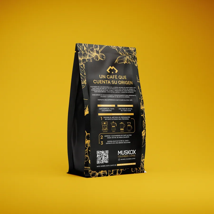 Bolsa negra de la línea Muskox, reverso