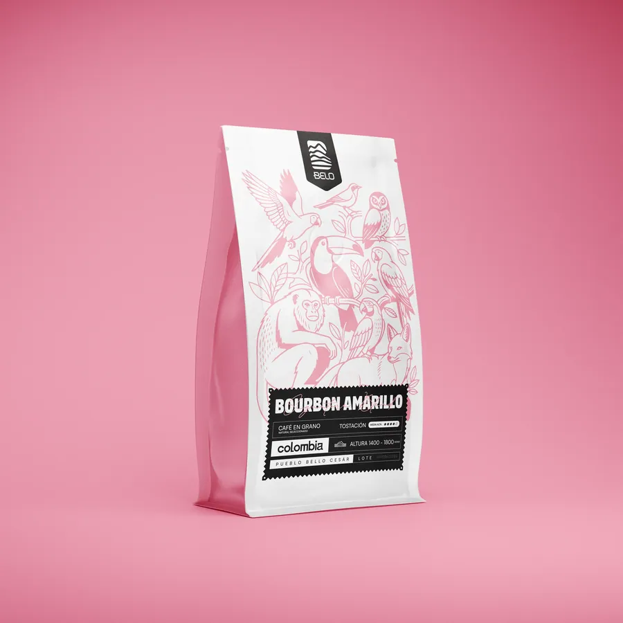 Bolsa rosa de Belo Bourbon Amarillo, frente