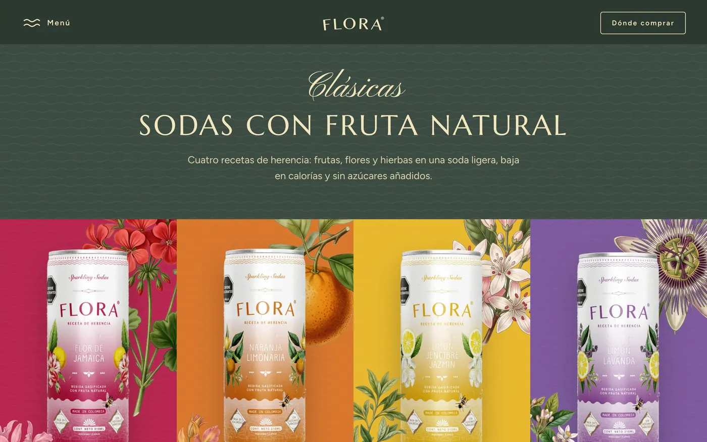 Sección Clásicas: una franja de color por sabor