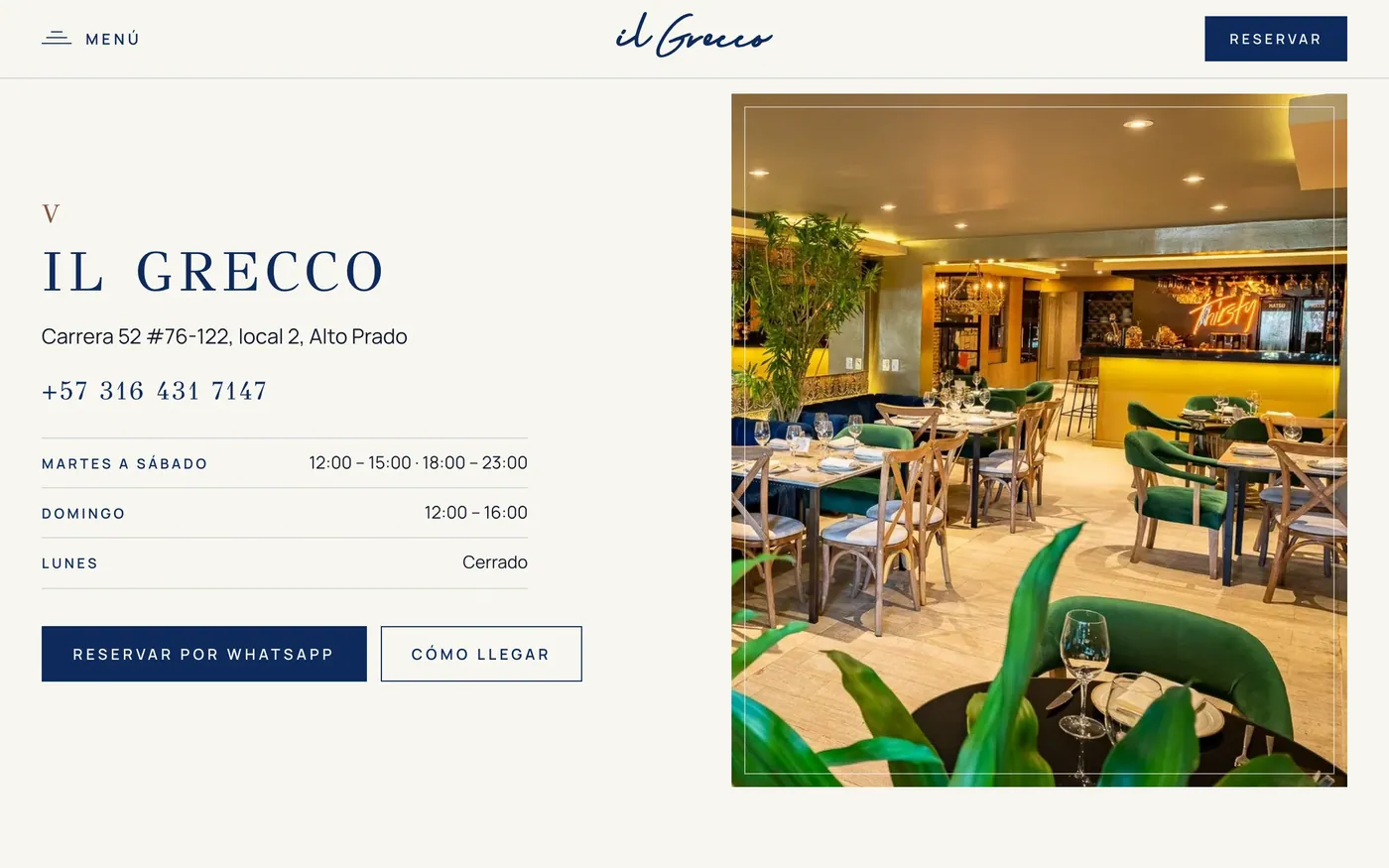 Sede en Alto Prado con horario y foto del salón